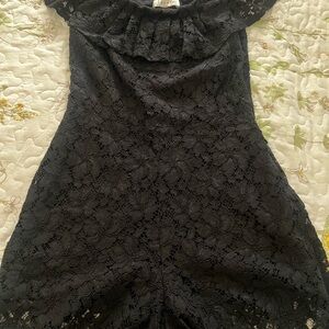 Sandro Black Off-Shoulder Sheath Mini Dress
